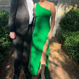 Lulus Green One Shoulder Dress
